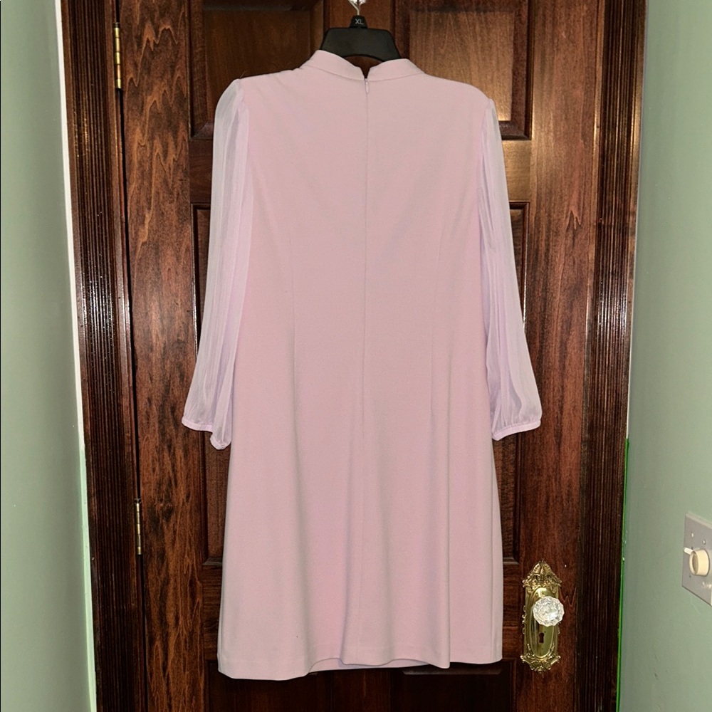 Calvin Klein Light Lavender Long Sleeve Dress 14 - Picture 3 of 7